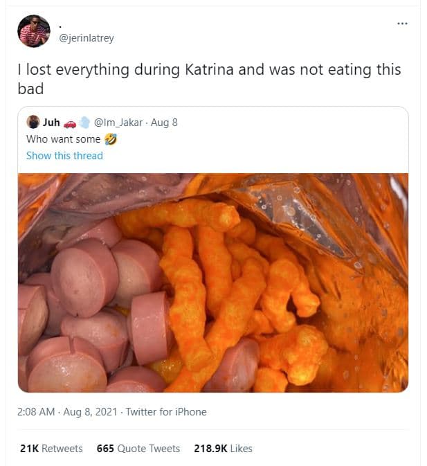 Jerinlatrey lost everything during katrina and was not eating this bad juh im_ja
