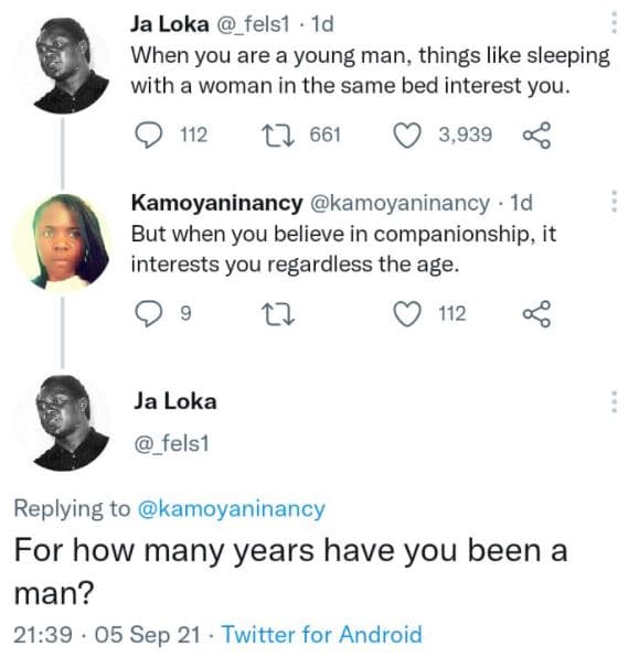 Ja loka felsl id when you are a young man things like sleeping with a woman in t