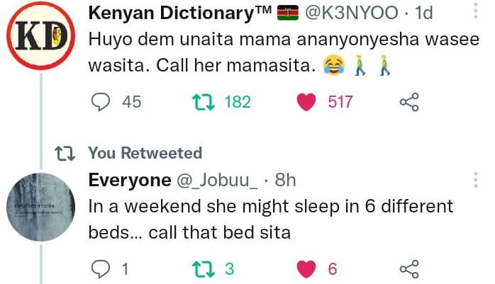 Kenyan dictionarytm k3nyoo 1d kd huyo dem unaita mama ananyonyesha wasee wasita