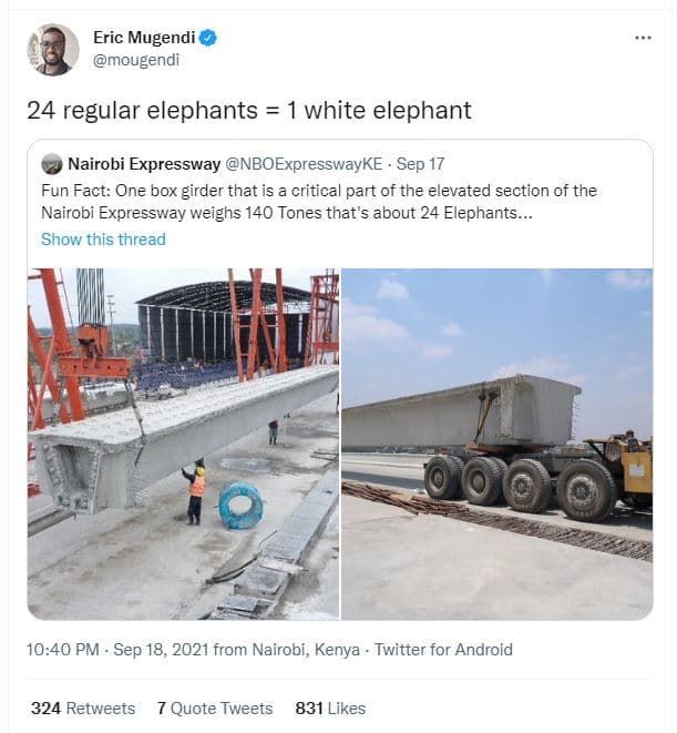 Eric mugendi mougendi 24 regular elephants white elephant nairobi expressway nbo