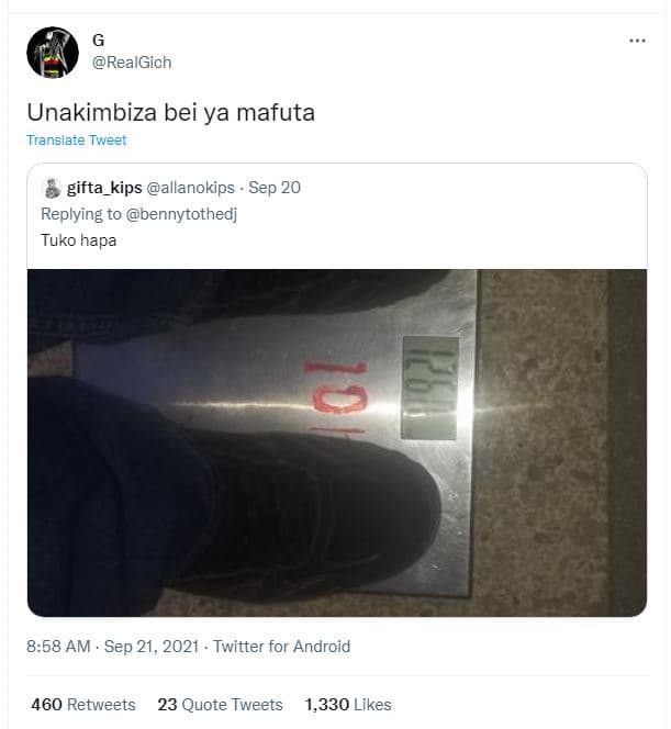 Realgich unakimbiza bei ya mafuta translate tweet gifta kips allanokips sep 20 r