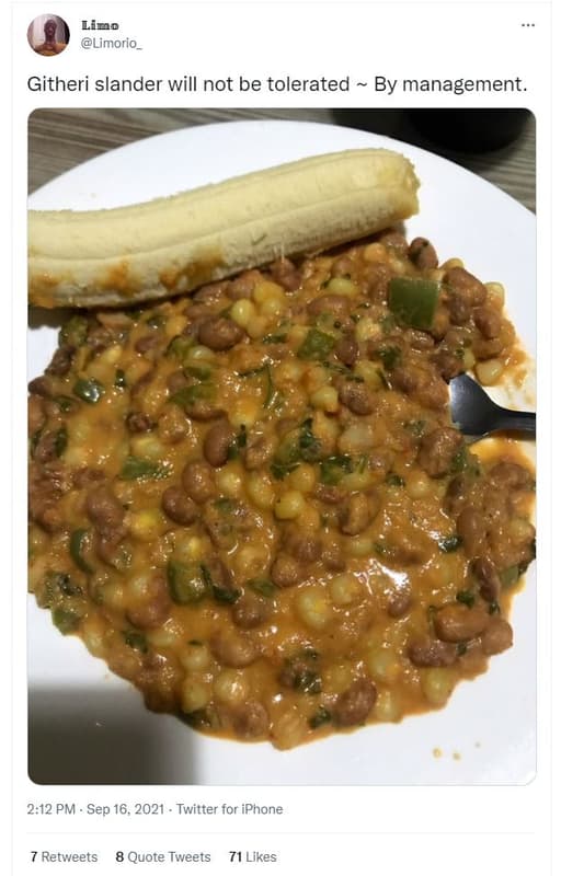 Limo limorio_ githeri slander will not be tolerated by management_ 212 pm sep 16