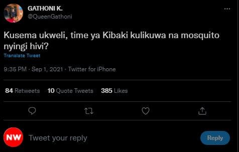 Gathoni k. queengathoni kusema ukweli, time ya kibaki kulikuwa na mosquito nying