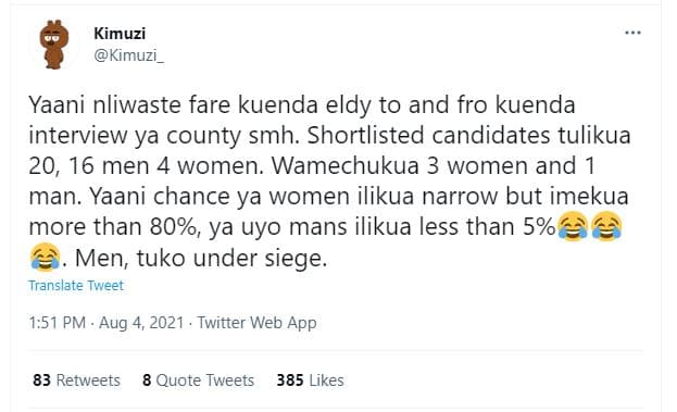 Kimuzi kimuzı yaani nliwaste fare kuenda eldy to and fro kuenda interview ya cou