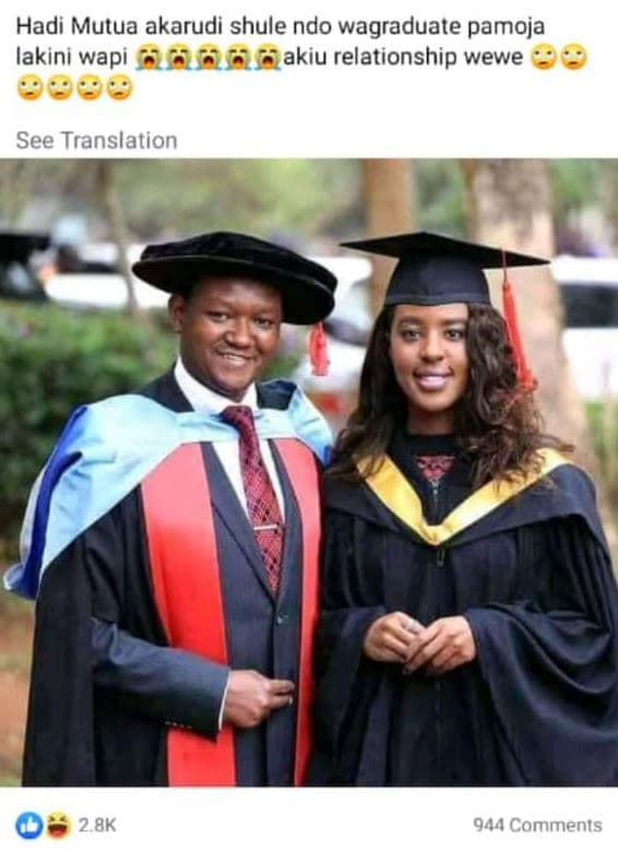 Hadi mutua akarudi shule ndo wagraduate pamoja lakini wapi akiu relationship wew