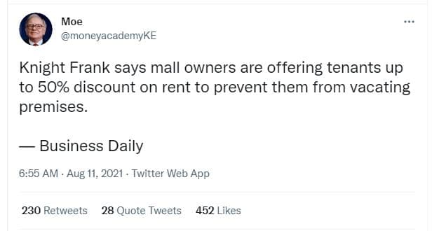 Moe moneyacademyke knight frank says mall owners are offering tenants up to 50 d