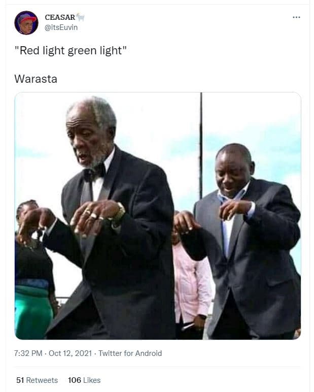Ceasar itseuvin red light green light warasta 7.32 pm . oct 12, twitter for andr