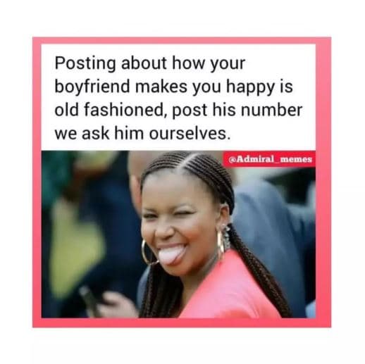 Posting about how your boyfriend makes you happy is old fashioned, post his numb