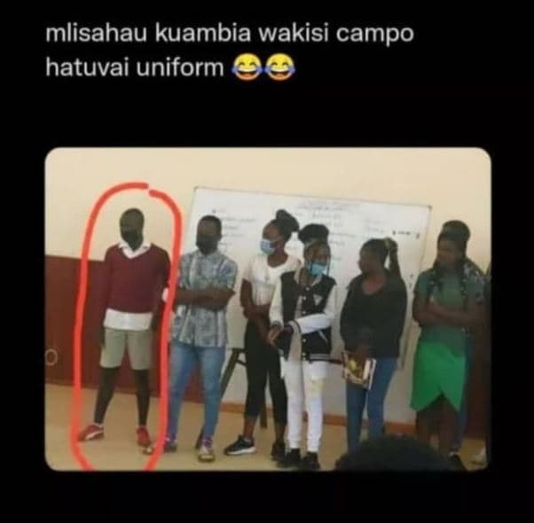 Mlisahau kuambia wakisi campo hatuvai uniform