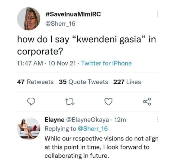 Savelnuamimirc sherr_16 how do say kwendeni gasia in corporate? 11.47 am 10 nov