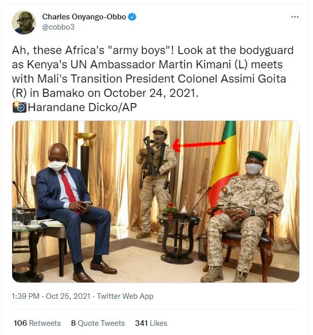 Charles onyangoobbo cobbo3 ah, these africa's army boys look at the bodyguard as