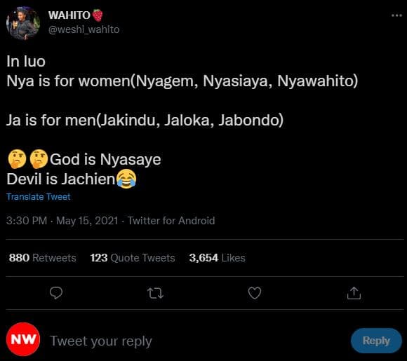 Wahito weshi_wahito in luo nya is for womennyagem, nyasiaya, nyawahito ja is for