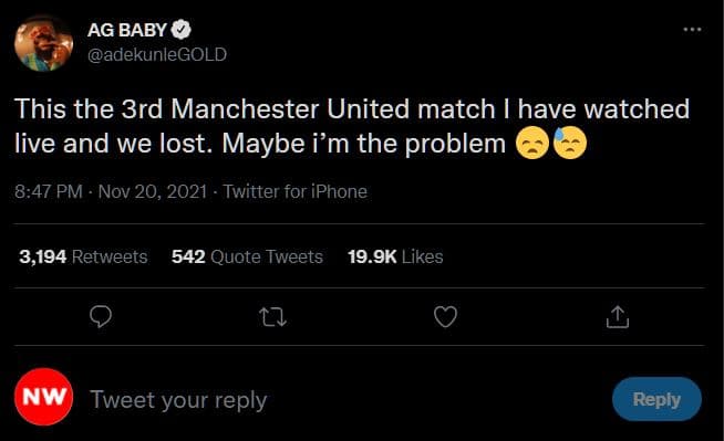 Ag baby adekunlegold this the 3rd manchester united match have watched live and