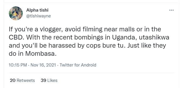 Alpha tishi tishiwayne if you're a vlogger, avoid filming near malls or in the c