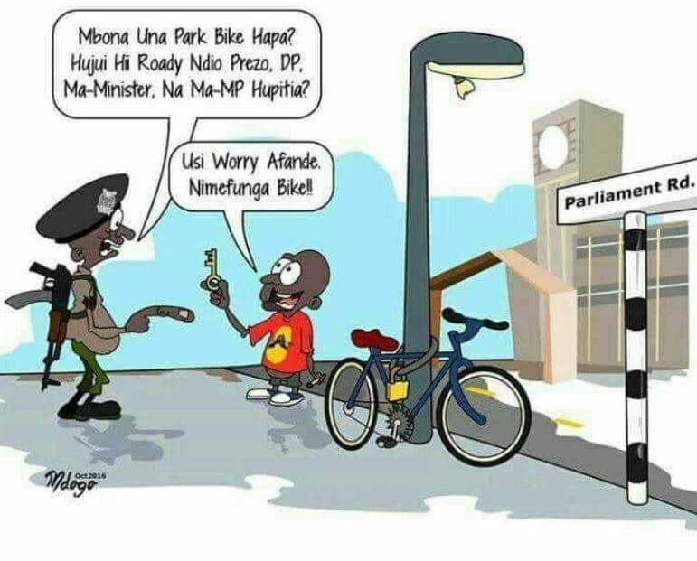 Mbona una park bike hapa? hujui hi roady ndio prezo dp, maminister , na mamp hup