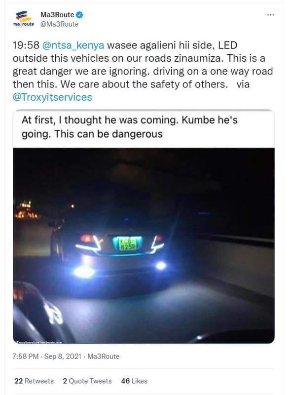 Ma3route oute ma3route 1958 ntsa_kenya wasee agalieni hii side led outside this