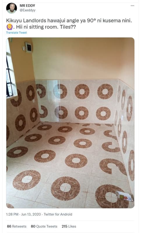 Mr eddy exeddyy kikuyu landlords hawajui angle ya 90' ni kusema nini. hii ni sit