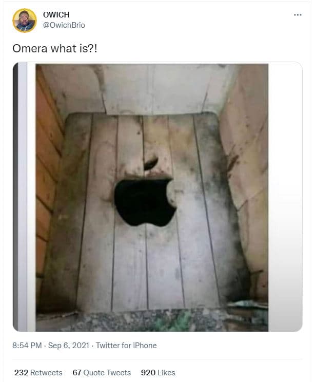 Owich owichbrio omera what is?! 8.54 pm . sep 6, twitter for iphone 232 retweets