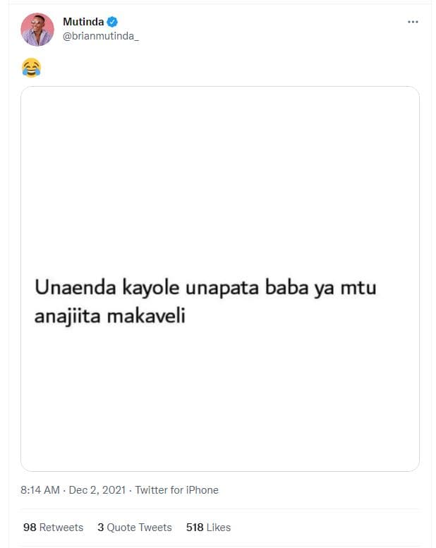 Mutinda brianmutinda_ unaenda kayole unapata baba ya mtu anajiita makaveli 8.14
