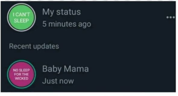 Icant sleep my status 5 minutes ago recent updates nosleep forthe mcked baby mam