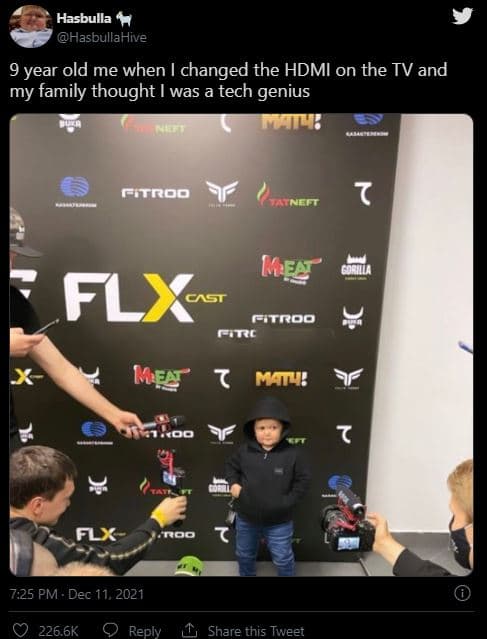 Hasbulla hasbullahive 9 year old me when changed the hdmi on the tv and my 'fami