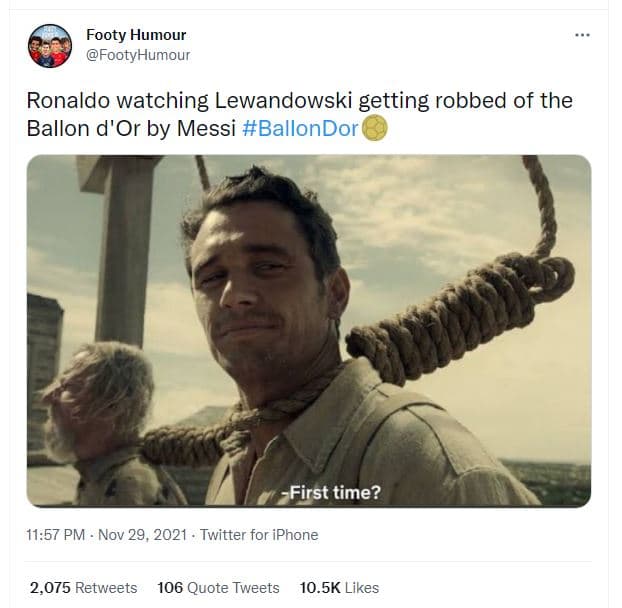 Footy humour footyhumour ronaldo watching lewandowski getting robbed of the ball