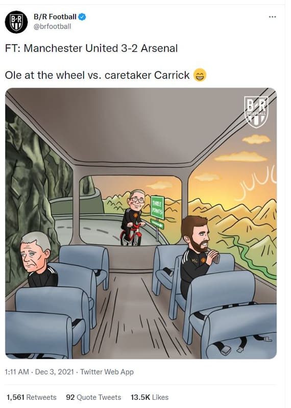 Br br football brfootball ft manchester united 32 arsenal ole at the wheel vs. c