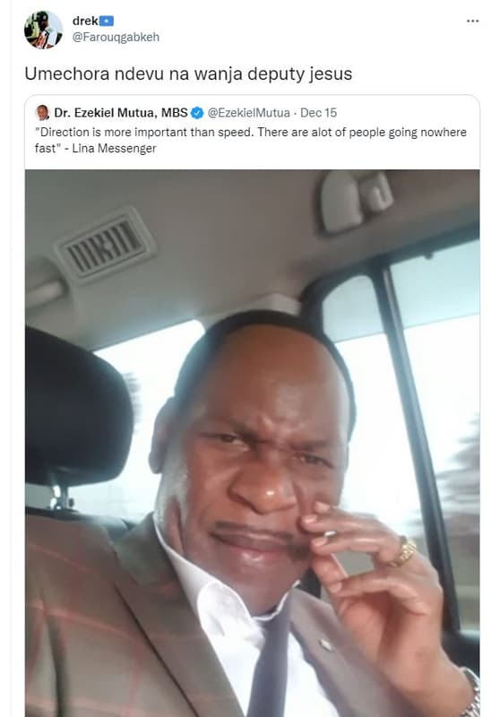 Drek farouqgabkeh umechora ndevu na wanja deputy jesus dr. ezekiel mutua, mbs ez