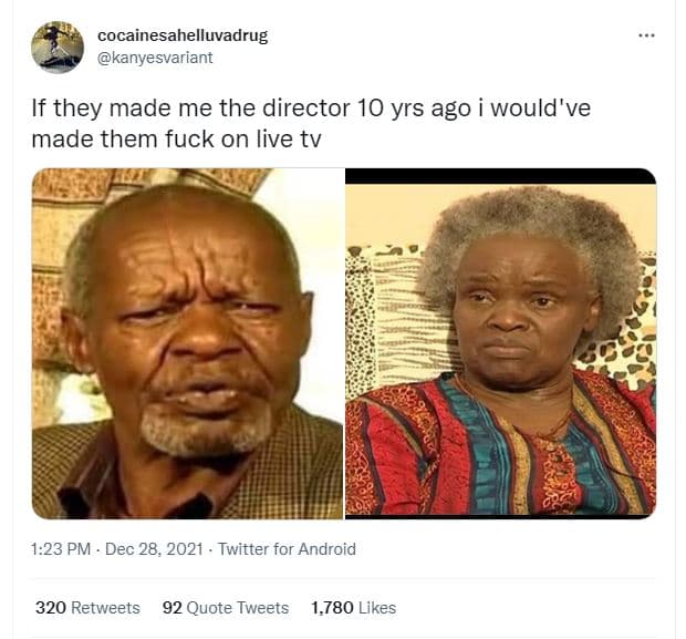 Cocainesahelluvadrug kanyesvariant if they made me the director 10 yrs ago would