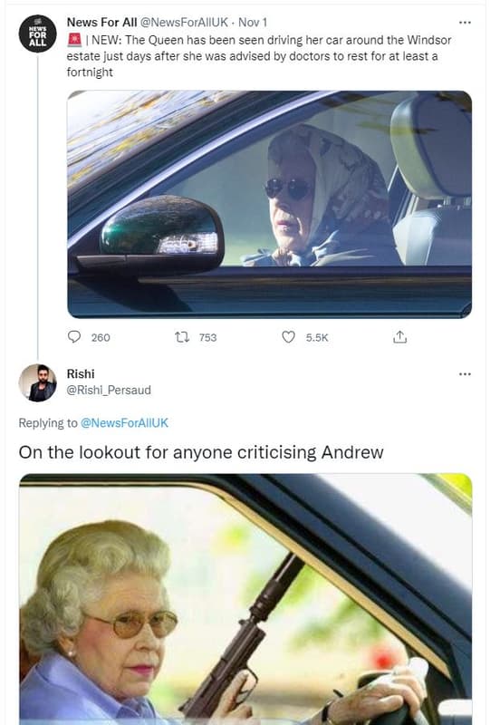 News for ail newsforaliuk nov 8i new the queen has been seen driving her car aro