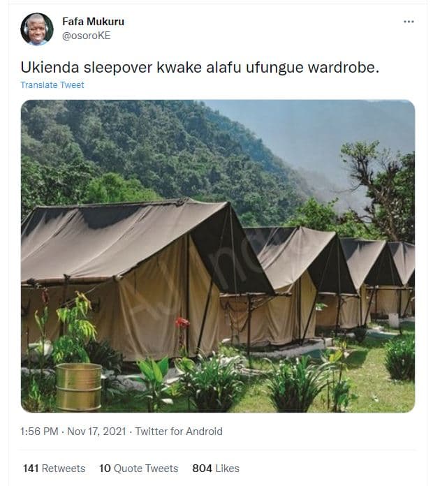 Fafa mukuru osoroke ukienda sleepover kwake alafu ufungue wardrobe translate twe