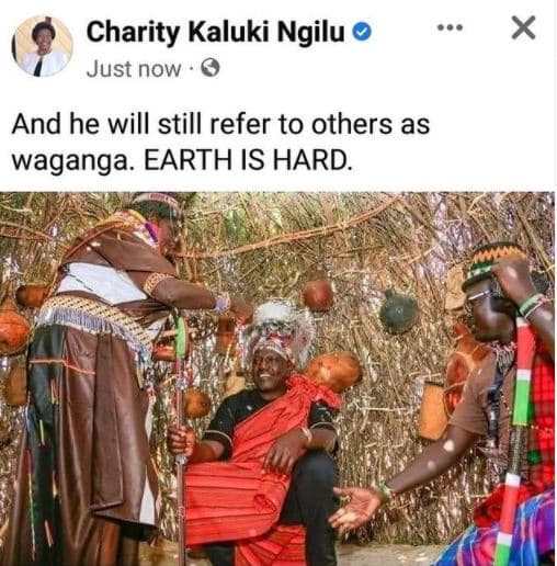 Charity kaluki ngilu just now and he will still refer to others as waganga. eart