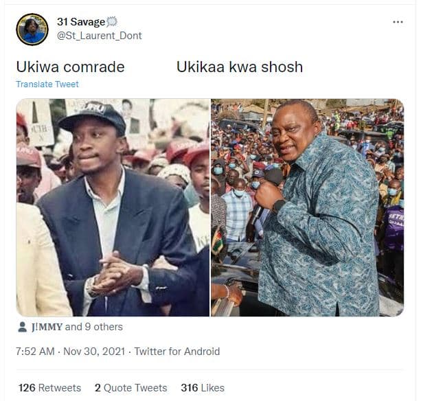 31 savage st_laurent_dont ukiwa comrade translate tweet ukikaa kwa shosh jimmy a
