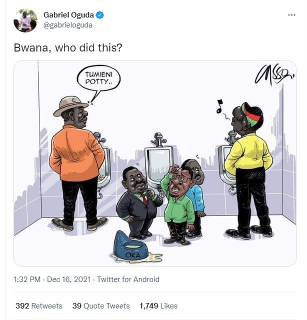 Gabriel oguda gabrieloguda bwana, who did this? tumieni potty , oka 1.32 pm dec