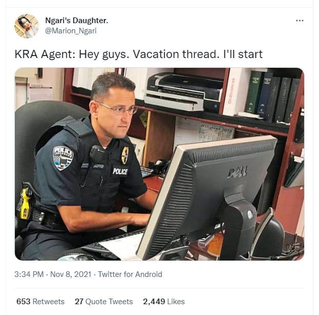 Ngari's daughter. marion_ngari kra agent hey guys. vacation thread. i'il start f