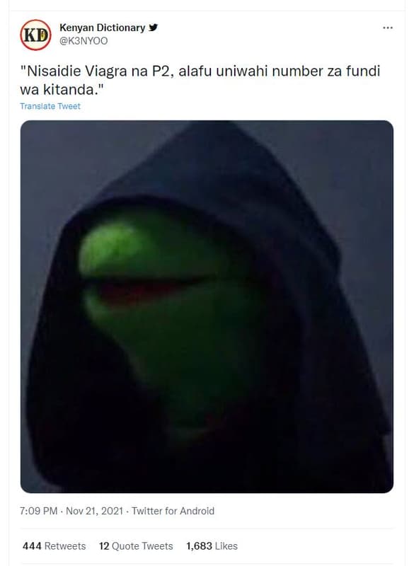 Kd kenyan dictionary k3nyoo nisaidie viagra na p2, alafu uniwahi number za fundi