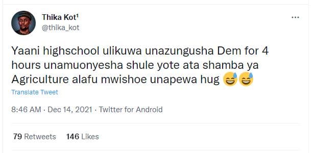 Thika kot' thika_kot yaani highschool ulikuwa unazungusha dem for 4 hours unamuo