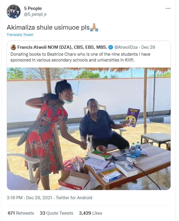 5 people 5_peopl akimaliza shule usimuoe pls translate tweer francis atwoli nom