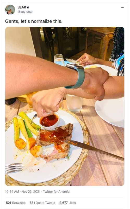 Dear aey_dear gents, let's normalize this 10.54 am nov 23, twitter for android 5