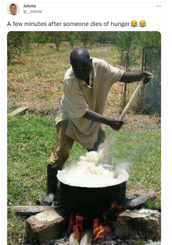 Johnte johnte a few minutes after someone dies of hunger