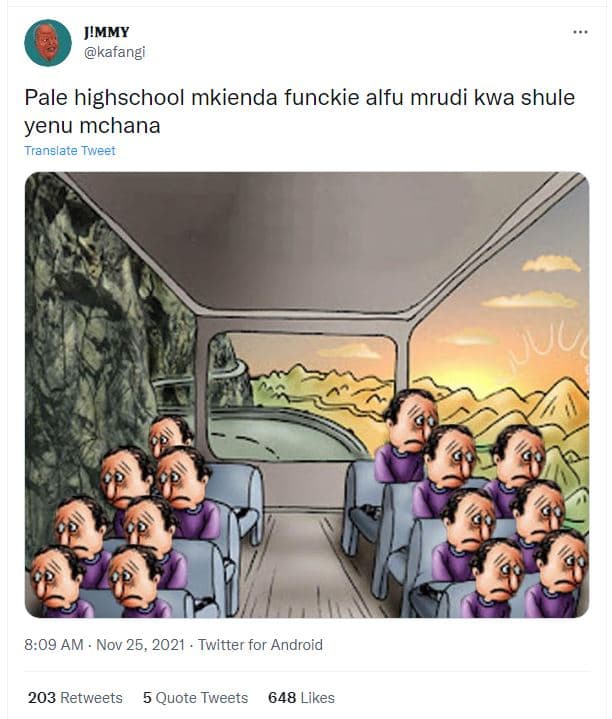 J'mmy kafangi pale highschool mkienda funckie alfu mrudi kwa shule yenu mchana t