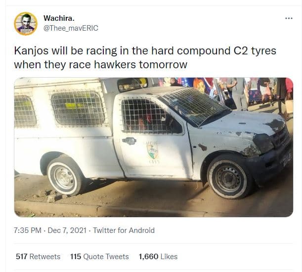Wachira. thee_maveric kanjos will be racing in the hard compound c2 tyres when t