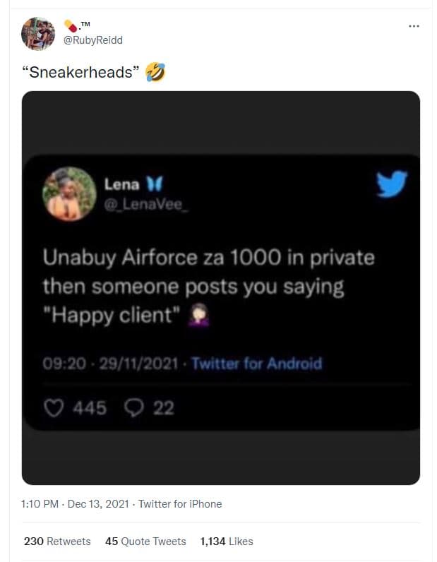 Rubyreidd 'sneakerheads lena lenavee unabuy airforce za in private then someone