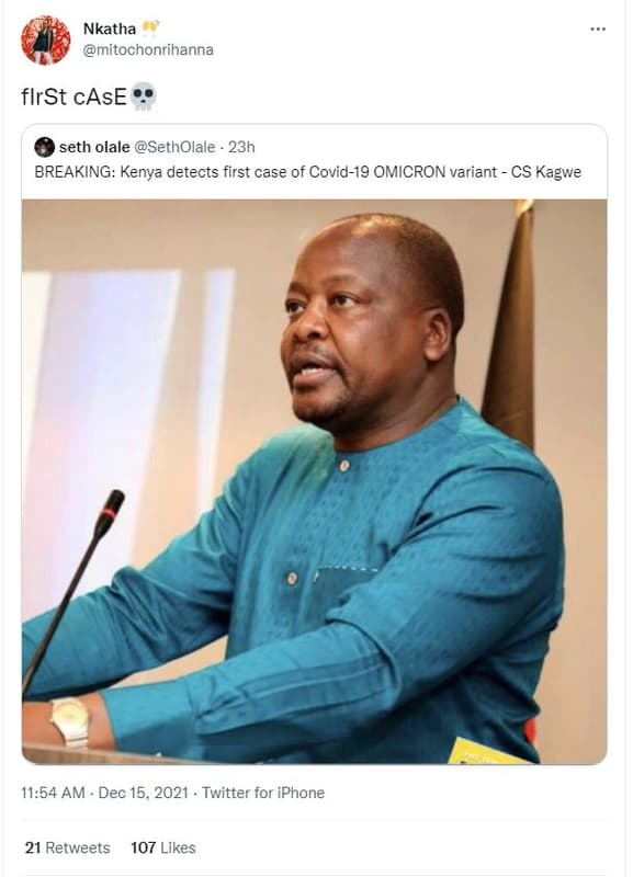 Nkatha mitochonrihanna first case seth olale setholale 23h breaking kenya detect