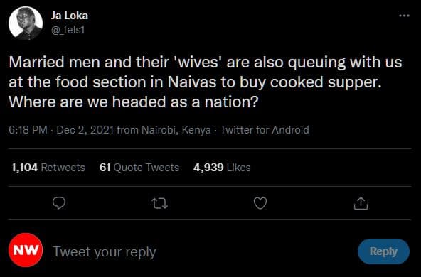 Ja loka _felsı married men and their 'wives' are also queuing with us at the foo