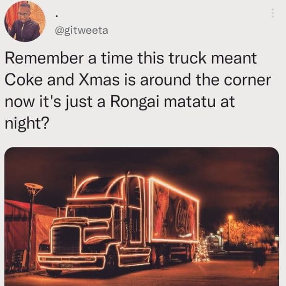 Gitweeta remember a time this truck meant coke and xmas is around the corner now