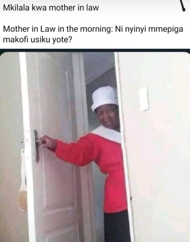 Mkilala kwa mother in law mother in law in the morning ni nyinyi mmepiga makofi
