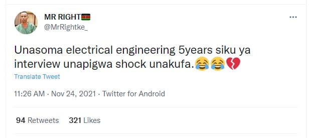 Mr righte mrrightke unasoma electrical engineering syears siku ya interview unap