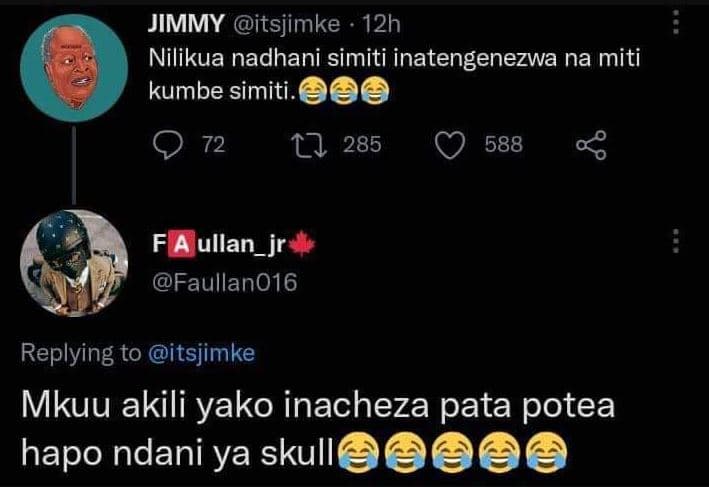 Jimmy itsjimke 12h nilikua nadhani simiti inatengenezwa na miti kumbe simiti_ q