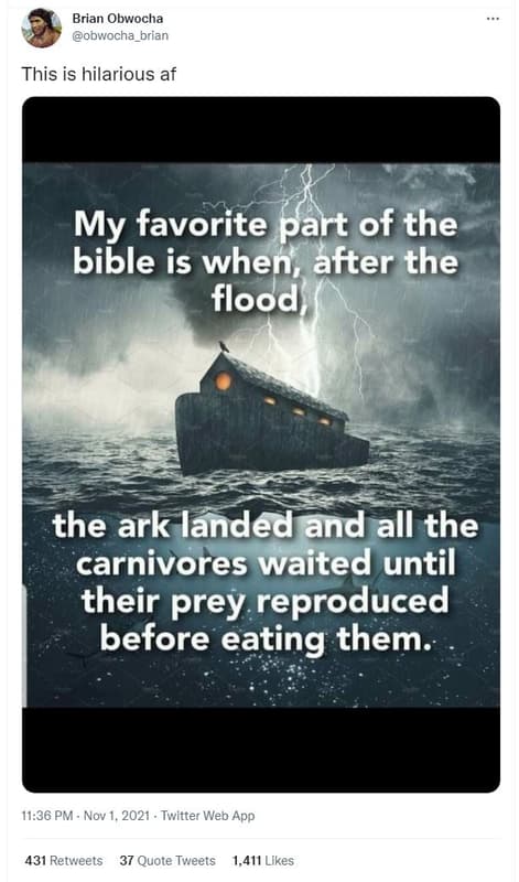Brian obwocha obwocha_brian this is hilarious af my favorite part of the bible i